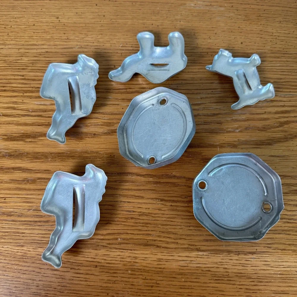 Vintage Aluminum‎ Cookie Biscuit Cutters Camel Scottie Dog Santa Octagon Metal